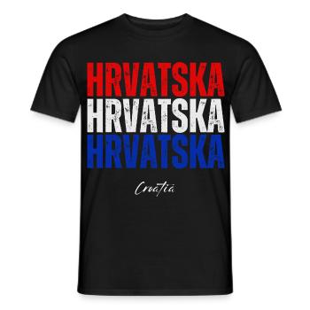 Drapeau croate, fierté croate - T-shirt homme - noir - Devant - AI Model Male 178 light (178cm)