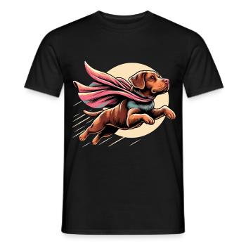 Super chien labrador brun Labi Labbi cadeau - T-shirt homme - noir - Devant - AI Model Male 178 light (178cm)