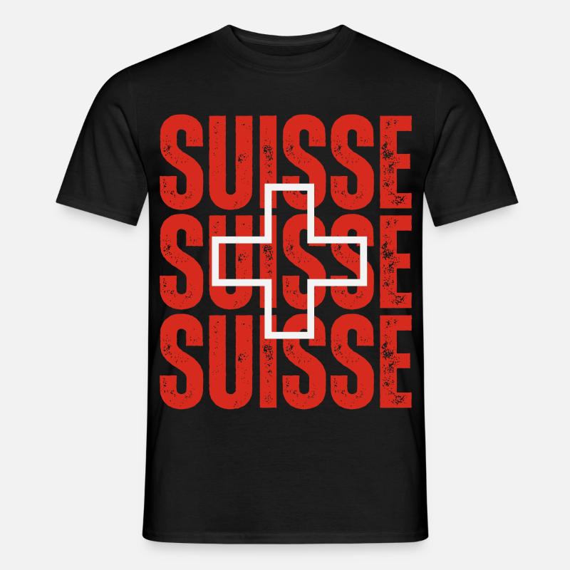 Flagge der Schweiz, Schweizer Stolz - Männer T-Shirt - Schwarz