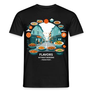 Street Food Festival - Männer T-Shirt - Schwarz - Vorne - AI Model Male 178 light (178cm)
