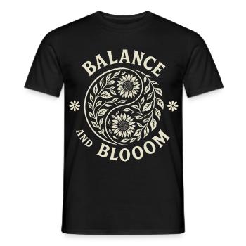 Gleichgewicht und Düsternis Florale Yin Yang Kunst - Männer T-Shirt - Schwarz - Vorne - AI Model Male 178 light (178cm)