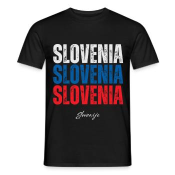 Drapeau de la Slovénie, fierté slovène - T-shirt homme - noir - Devant - AI Model Male 178 light (178cm)