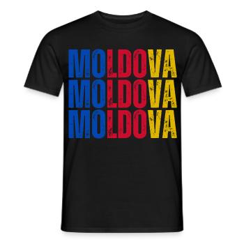 Moldauische Flagge, Moldauischer Stolz - Männer T-Shirt - Schwarz - Vorne - AI Model Male 178 light (178cm)