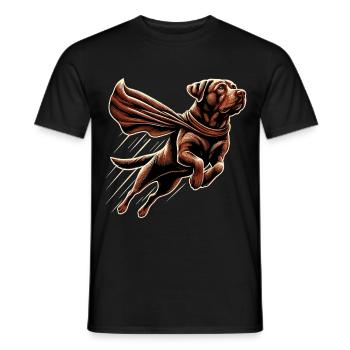 Super chien labrador brun Labi Labbi cadeau - T-shirt homme - noir - Devant - AI Model Male 178 light (178cm)