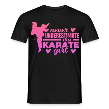 Ne sous-estimez jamais une fille de karaté - T-shirt homme - noir - Devant - AI Model Male 178 light (178cm)