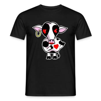 Kuh mit Herz - Männer T-Shirt - Schwarz - Vorne - AI Model Male 178 light (178cm)