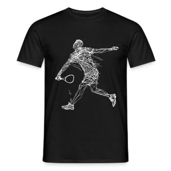 Dessin de badminton - T-shirt homme - noir - Devant - AI Model Male 178 light (178cm)