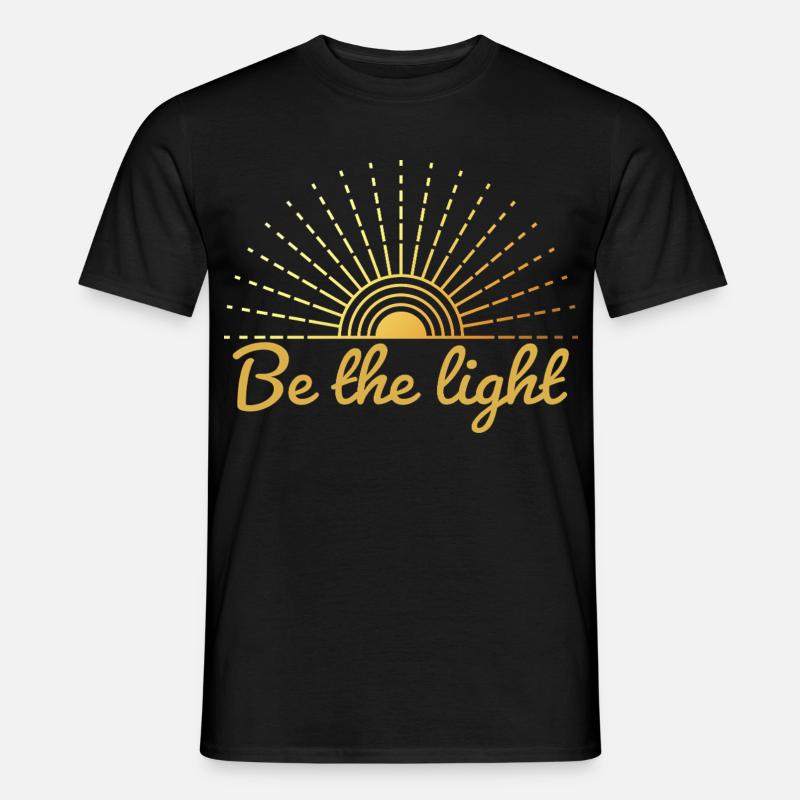 Be the Light – Mystische Boho-Sonne - Männer T-Shirt - Schwarz
