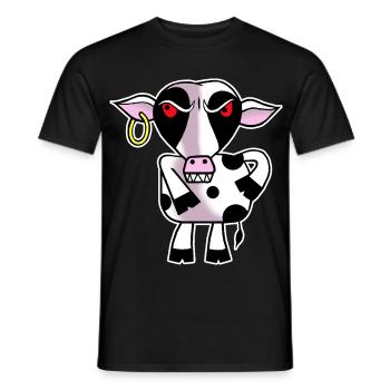 Angry cow - Men's T-Shirt - black - Front - AI Model Male 178 light (178cm)