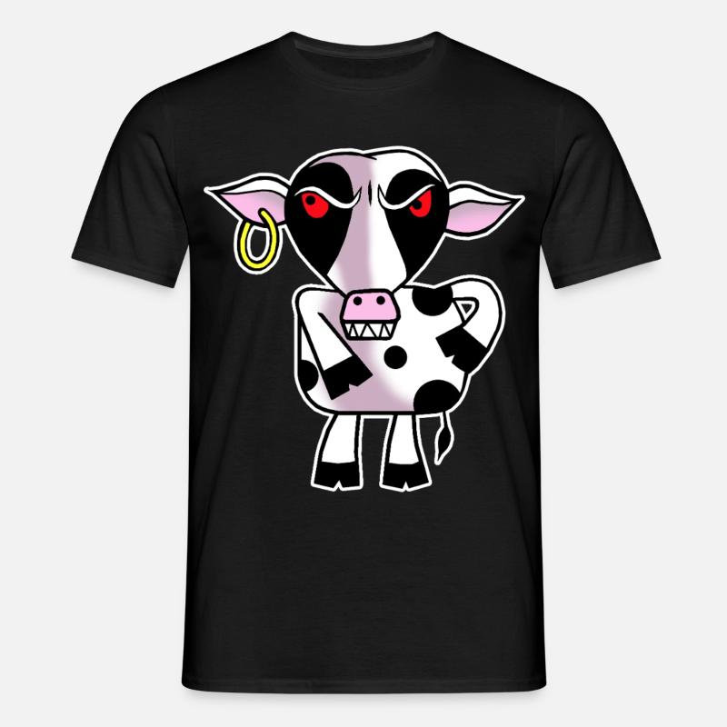 Angry cow - Men's T-Shirt - black