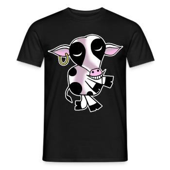 Vache d’accueil - T-shirt homme - noir - Devant - AI Model Male 178 light (178cm)