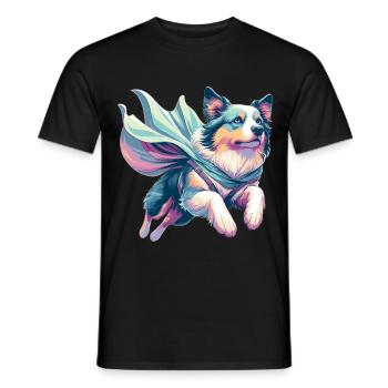 Super Dog Australian Shepherd Sheppie Gift - Men's T-Shirt - black - Front - AI Model Male 178 light (178cm)