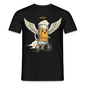 Lustig Bier Fahrrad Engel Männertag Vatertag Tour - Männer T-Shirt - Schwarz - Vorne - AI Model Male 178 light (178cm)
