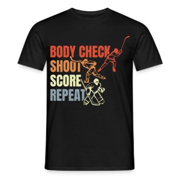 Hockey Saying - Men's T-Shirt - black - Front - AI Model Male 178 light (178cm)
