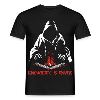 Knowledge is power - Men's T-Shirt - black - Front - AI Model Male 178 light (178cm)