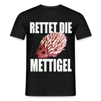 Rettet die Mettigel - Männer T-Shirt - Schwarz - Vorne - AI Model Male 178 light (178cm)
