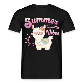 Llama Summer Alpaca - Summer Vibes - Men's T-Shirt - black - Front - AI Model Male 178 light (178cm)