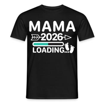 Boutique Mama 2026 – Bébé arrive - T-shirt homme - noir - Devant - AI Model Male 178 light (178cm)