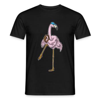 Flamingo Baseball Baseball Glove - Men's T-Shirt - black - Front - AI Model Male 178 light (178cm)