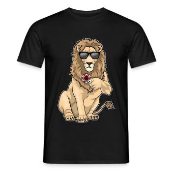 Löwe Poker Pokerchips - Männer T-Shirt - Schwarz - Vorne - AI Model Male 178 light (178cm)