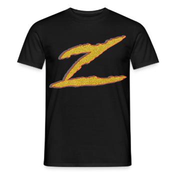 Lettre Z dorée - T-shirt homme - noir - Devant - AI Model Male 178 light (178cm)