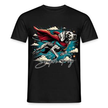 Super chien braque de Weimar Weimi Cape Cape cadeau - T-shirt homme - noir - Devant - AI Model Male 178 light (178cm)