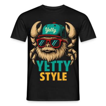 Yetty Style Yeti Graphic - Men's T-Shirt - black - Front - AI Model Male 178 light (178cm)
