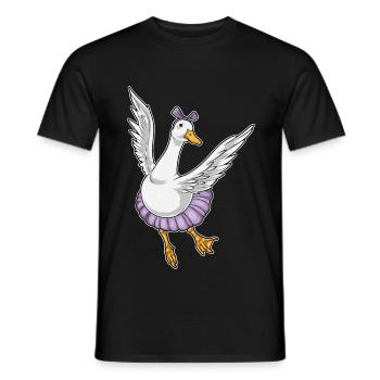 Duck Ballerina Ballet Dance - Men's T-Shirt - black - Front - AI Model Male 178 light (178cm)