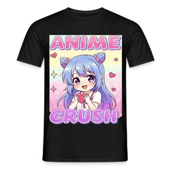 ANIME CRUSH ❤️ Kawaii Otaku Fan - Men's T-Shirt - black - Front - AI Model Male 178 light (178cm)