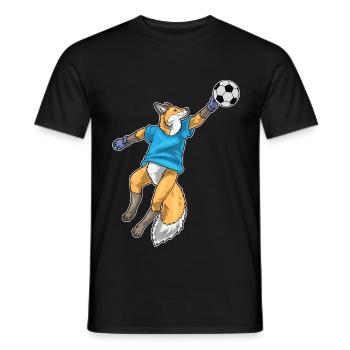 Fuchs Fußballspieler Fußball - Männer T-Shirt - Schwarz - Vorne - AI Model Male 178 light (178cm)