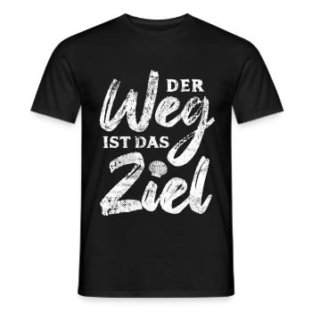 Der Weg ist das Ziel - Camino - Jakobsweg - Pilger - Männer T-Shirt - Schwarz - Vorne - AI Model Male 178 light (178cm)