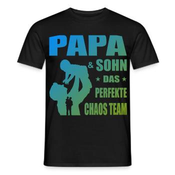 Papa und Sohn Das perfekte Chaos Team Geschenk - Männer T-Shirt - Schwarz - Vorne - AI Model Male 178 light (178cm)