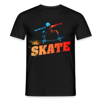 SKATE - Urban-Retro-Design - Männer T-Shirt - Schwarz - Vorne - AI Model Male 178 light (178cm)