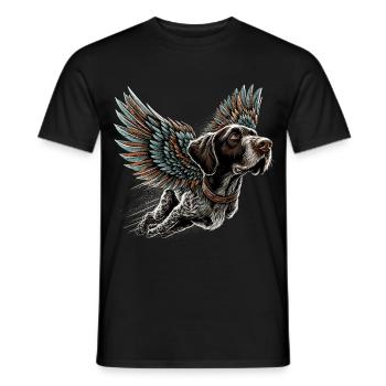 Super Hund Deutsch Drahthaar DD Pointer Geschenk - Männer T-Shirt - Schwarz - Vorne - AI Model Male 178 light (178cm)