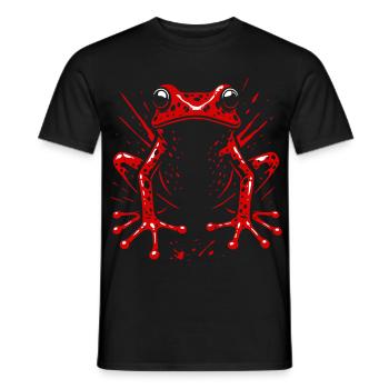 Red Poison Dart Frog - Tribal Animal Art - Men's T-Shirt - black - Front - AI Model Male 178 light (178cm)