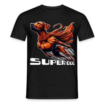 Super Hund Rhodesian Ridgeback RR Ridgie Geschenk - Männer T-Shirt - Schwarz - Vorne - AI Model Male 178 light (178cm)