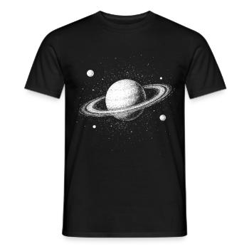 Cosmic Saturn Magic - Men's T-Shirt - black - Front - AI Model Male 178 light (178cm)