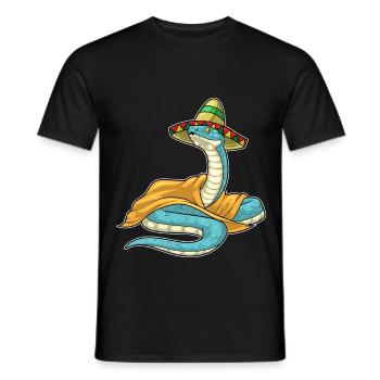 Snake Sombrero - Men's T-Shirt - black - Front - AI Model Male 178 light (178cm)