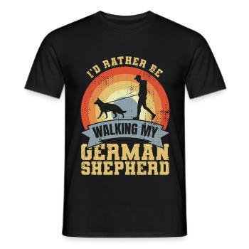 I'd Rather Be Walking My German Shepherd - Men's T-Shirt - black - Front - AI Model Male 178 light (178cm)