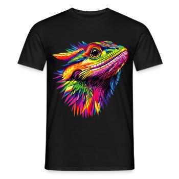 Bearded Dragon Lizard Bearded Dragon Cute Bearded Dragons - Men's T-Shirt - black - Front - AI Model Male 178 light (178cm)