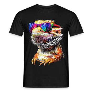 Bearded Dragon Lizard Bearded Dragon Cute Bearded Dragons - Men's T-Shirt - black - Front - AI Model Male 178 light (178cm)