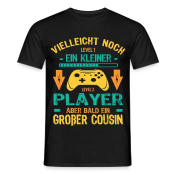 Only child complete I'll soon be a Big Cousin - Men's T-Shirt - black - Front - AI Model Male 178 light (178cm)