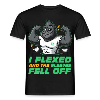 Funny gym - J’ai fléchi et les manches sont tombées - T-shirt homme - noir - Devant - AI Model Male 178 light (178cm)