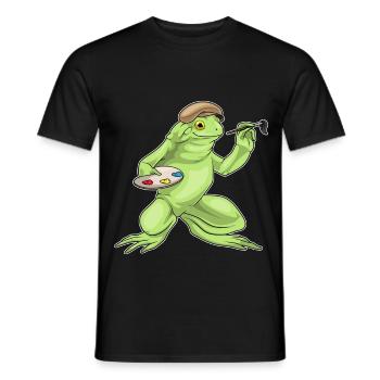 Frosch Maler Pinsel Malen - Männer T-Shirt - Schwarz - Vorne - AI Model Male 178 light (178cm)