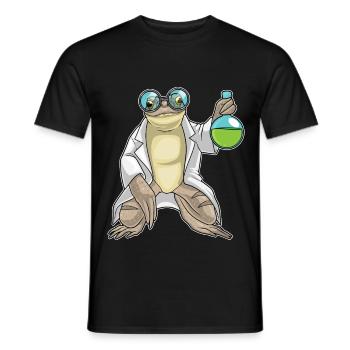 Frosch Wissenschaftler Reagenzglas Labor - Männer T-Shirt - Schwarz - Vorne - AI Model Male 178 light (178cm)
