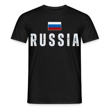 Drapeau russe, fierté russe - T-shirt homme - noir - Devant - AI Model Male 178 light (178cm)
