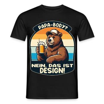 Papa-Body? Das ist Design – Bärenstarkes Shirt - Männer T-Shirt - Schwarz - Vorne - AI Model Male 178 light (178cm)