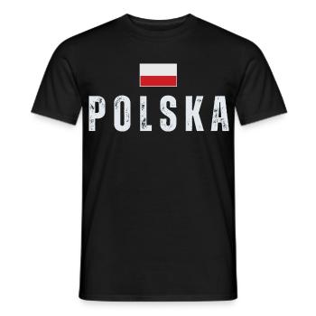 Polish flag, Polish pride - Men's T-Shirt - black - Front - AI Model Male 178 light (178cm)