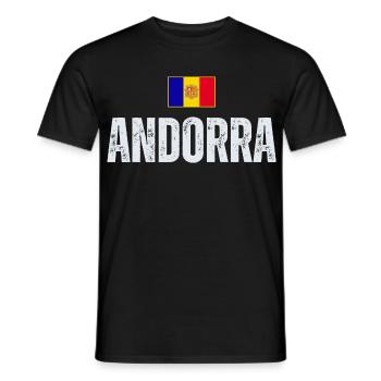 Flagge von Andorra, andorranischer Stolz - Männer T-Shirt - Schwarz - Vorne - AI Model Male 178 light (178cm)