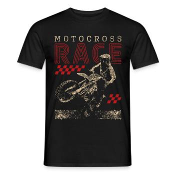 Motocross Race - Motocross Racer - Men's T-Shirt - black - Front - AI Model Male 178 light (178cm)
